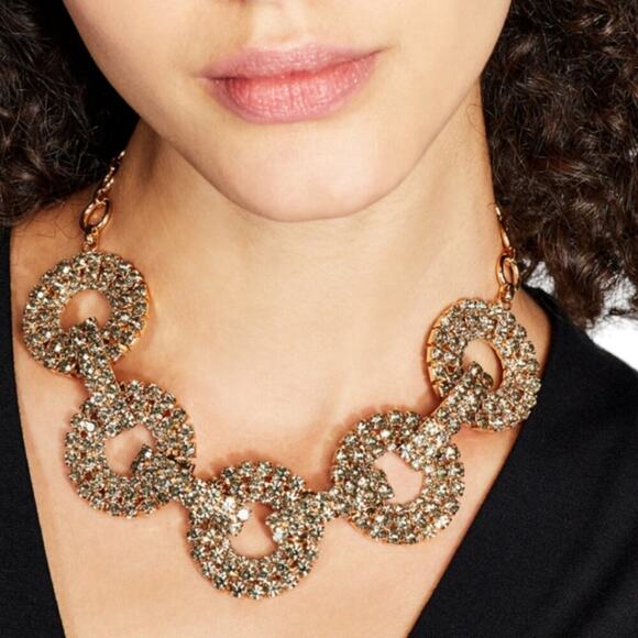 INC International Concepts Mixed-Metal Amber Crystal Circle Necklace - Picture 9 of 9